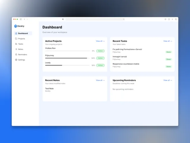 Deskly - Applicazione per la produttività